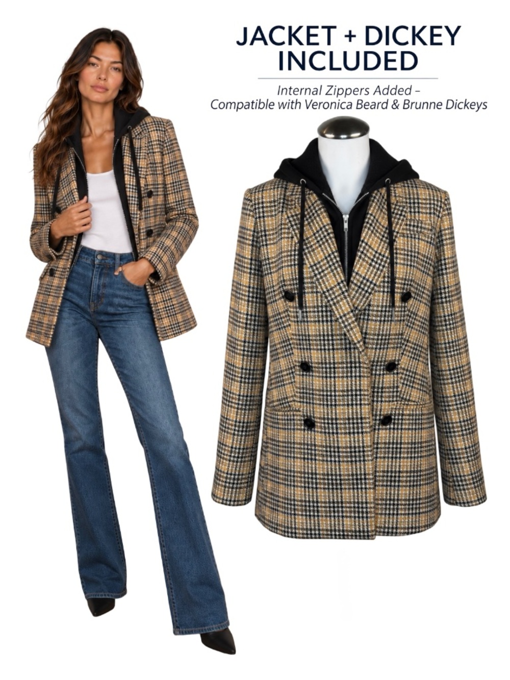 2-Piece Blazer Set Sz S + BRUNNE Black Hoodie Dickey 00-14